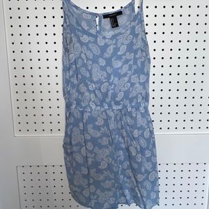 Blue and white romper